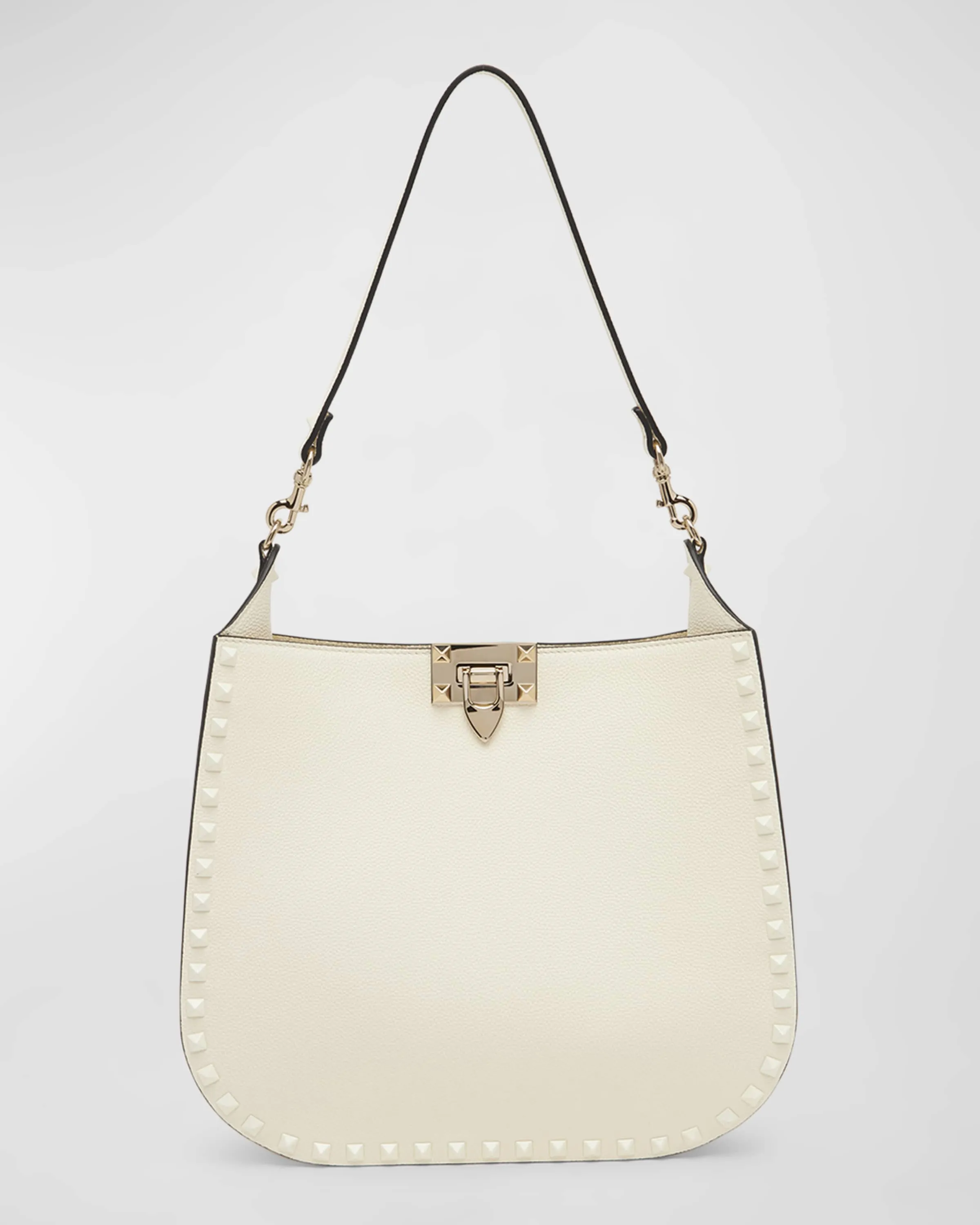 Small Rockstud Leather Hobo Bag