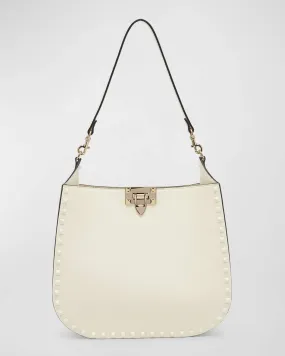 Small Rockstud Leather Hobo Bag