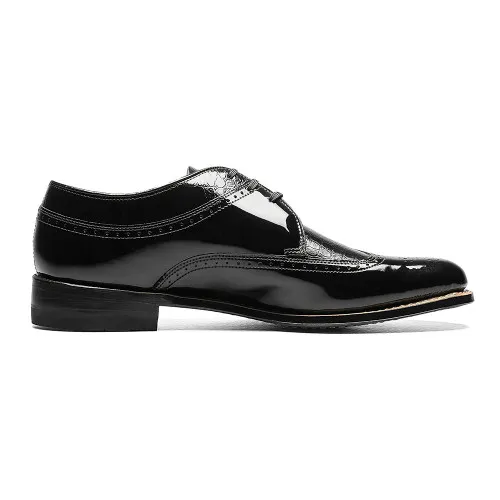 Stacy Adams Dayton Black Patent & Snakeskin Print Lace-Up Oxfords