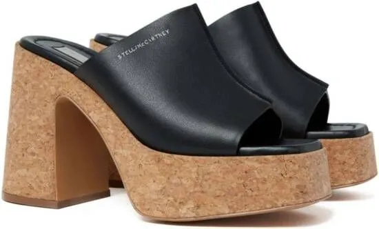 Stella McCartney Skyla cork-platform mules Black