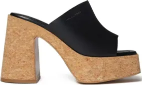 Stella McCartney Skyla cork-platform mules Black