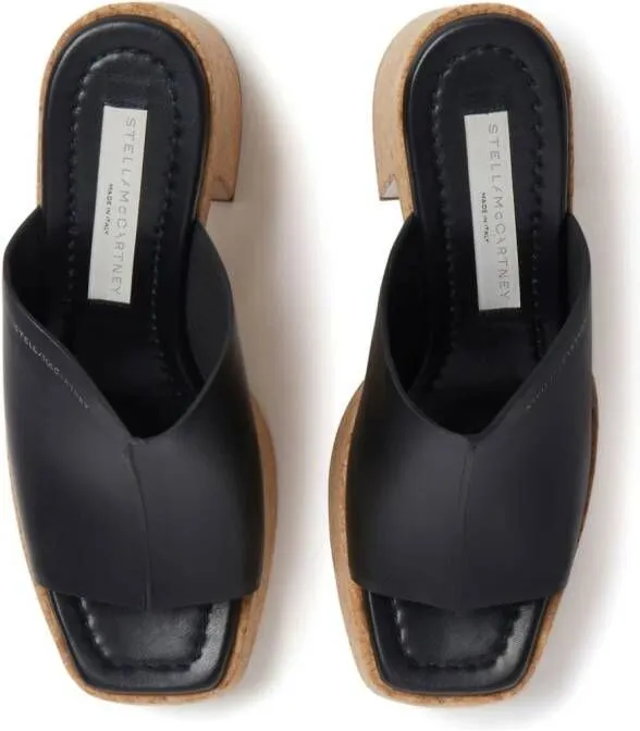 Stella McCartney Skyla cork-platform mules Black