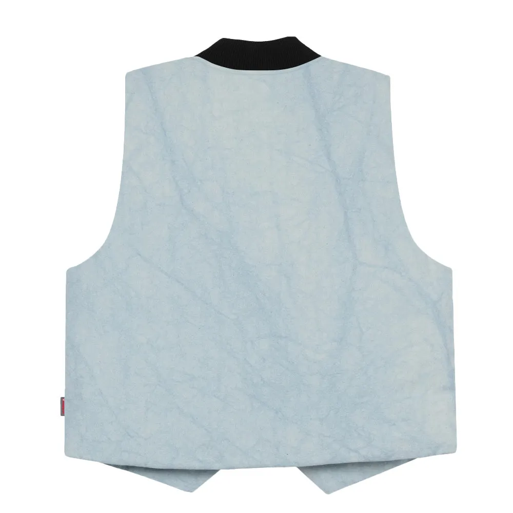 STSSY WASHED CANVAS PRIMALOFT VEST // LIGHT BLUE