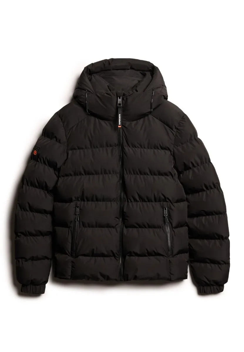 Superdry Hooded Sport Puffer Jacket Black