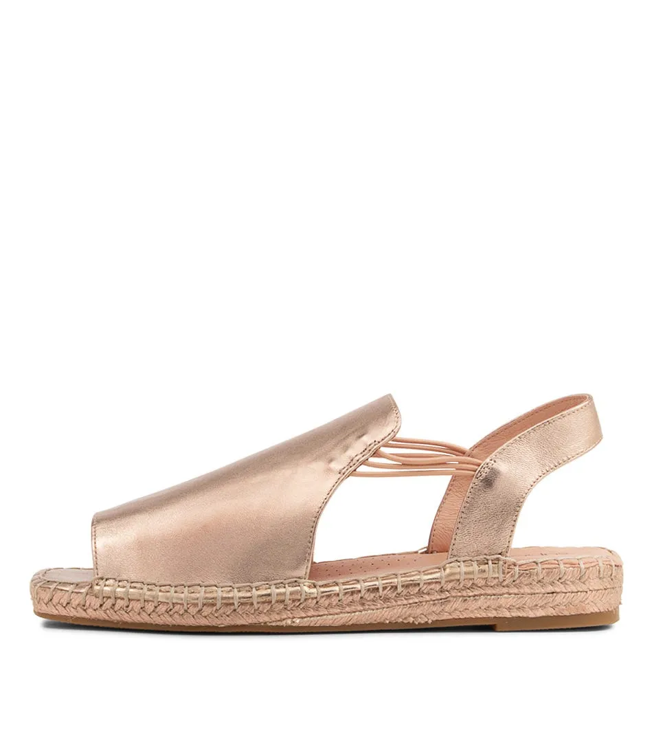 SUPERSOFT Pina Rose Gold Rope Leather Espadrilles