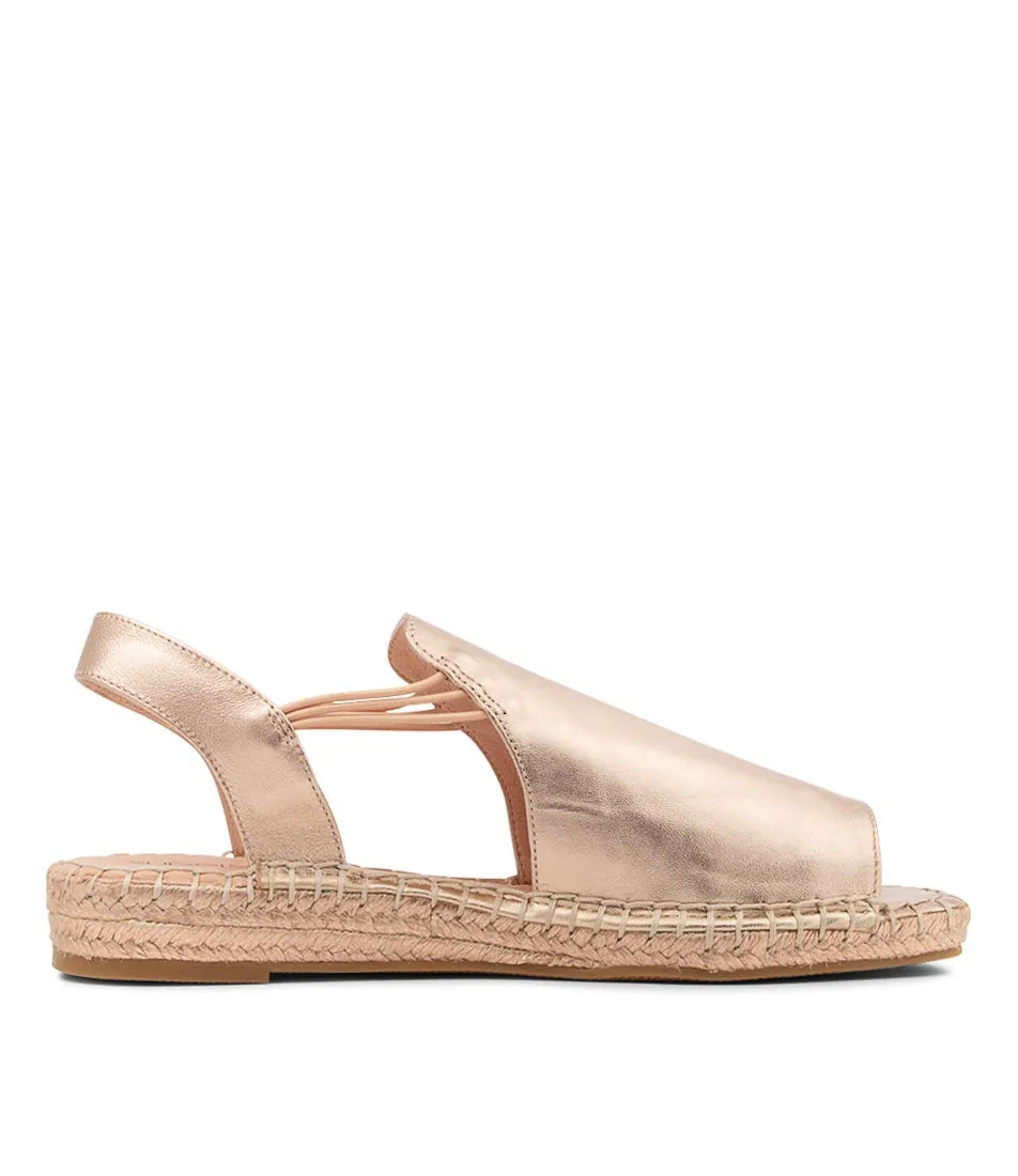 SUPERSOFT Pina Rose Gold Rope Leather Espadrilles