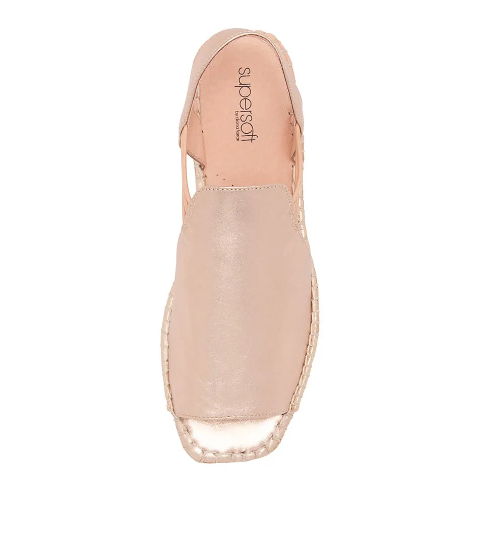 SUPERSOFT Pina Rose Gold Rope Leather Espadrilles