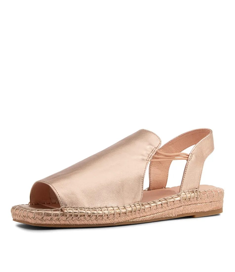 SUPERSOFT Pina Rose Gold Rope Leather Espadrilles