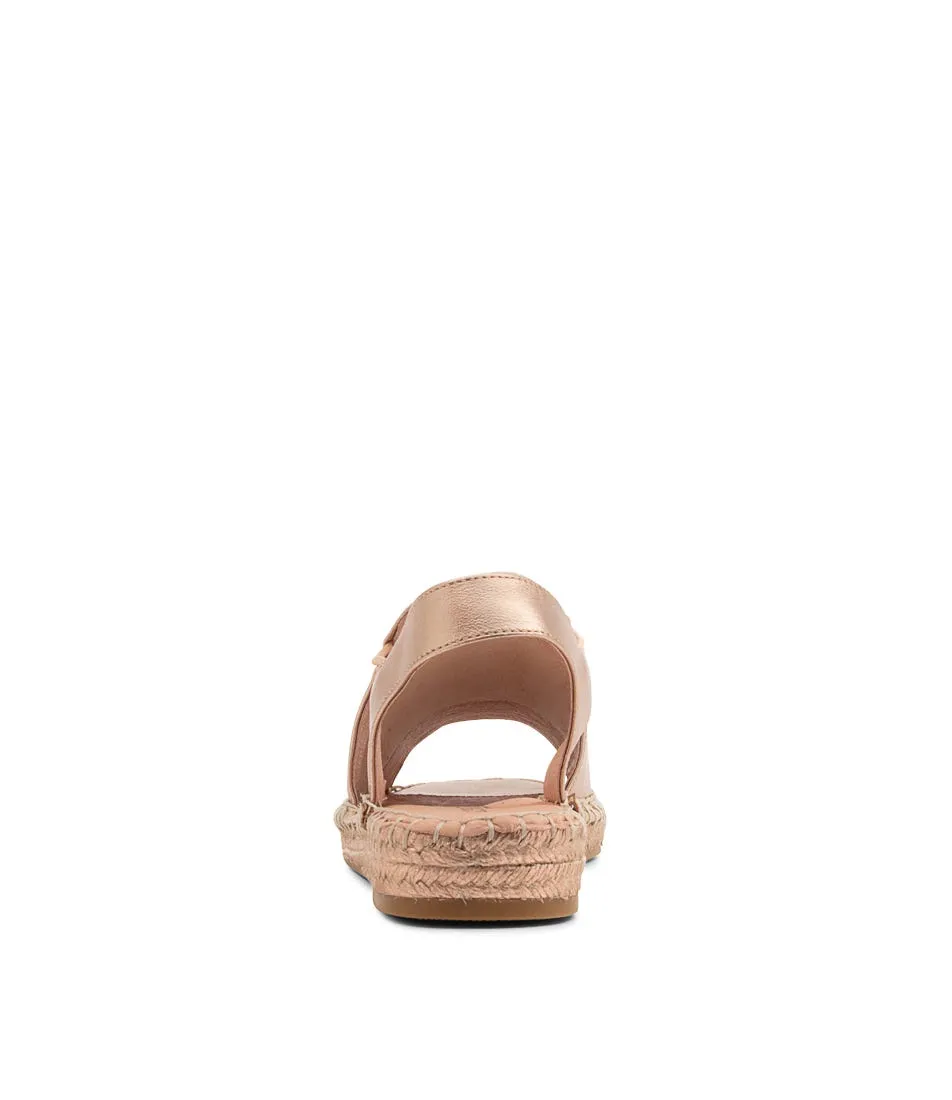 SUPERSOFT Pina Rose Gold Rope Leather Espadrilles