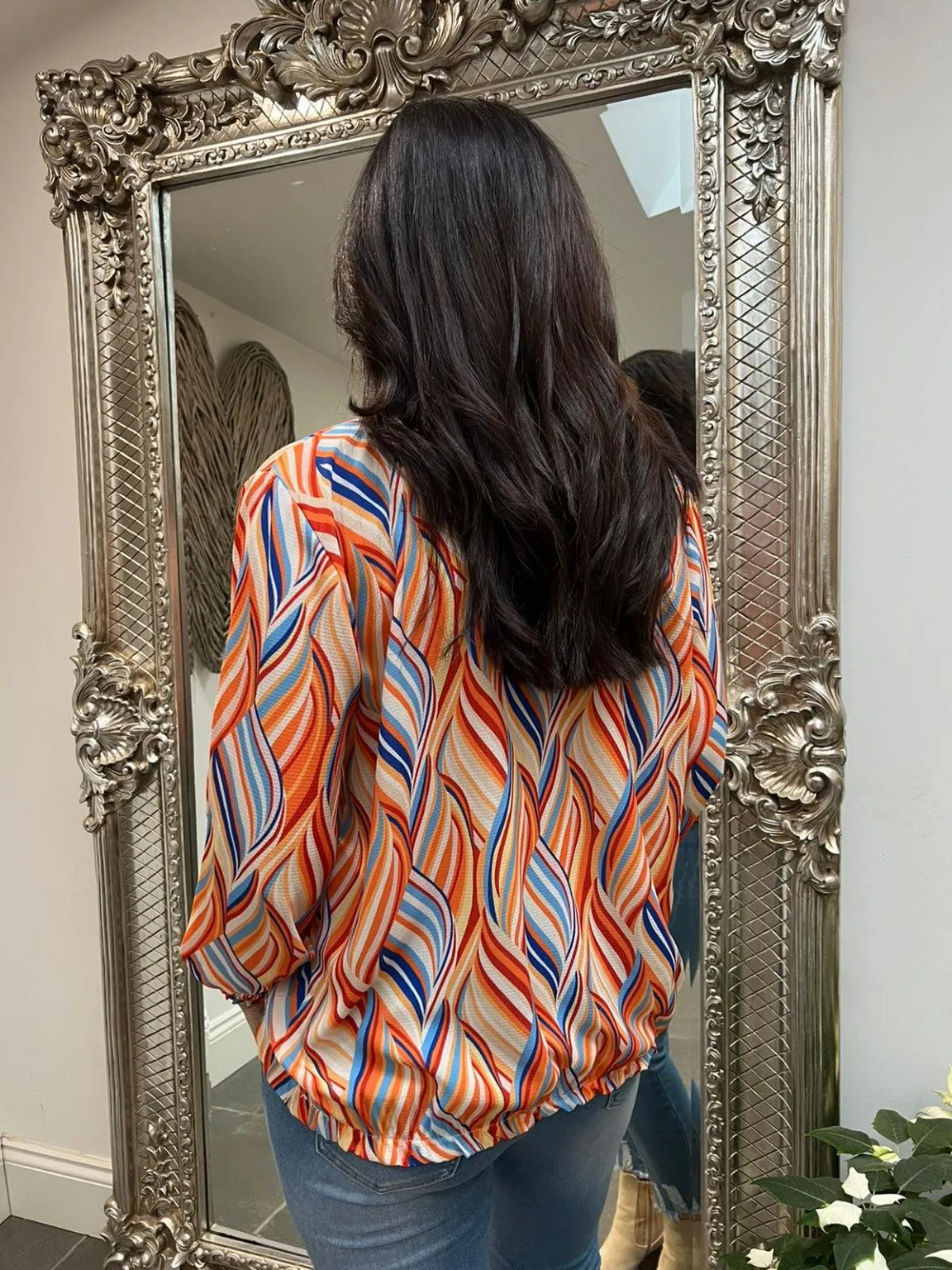 Swirl High Neck Blouse Eve