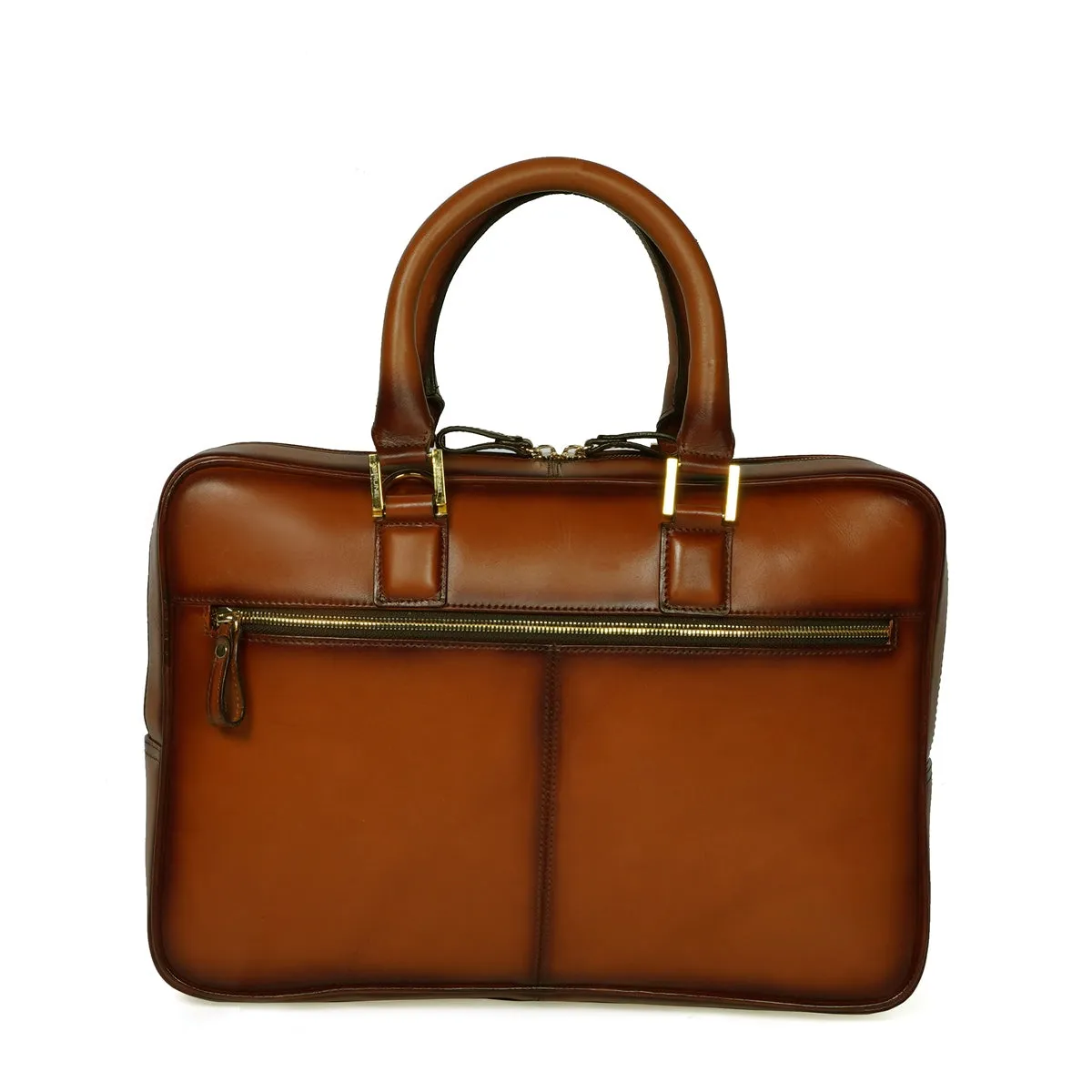 Tan Elegant Look Office Leather Briefcase By Brune & Bareskin