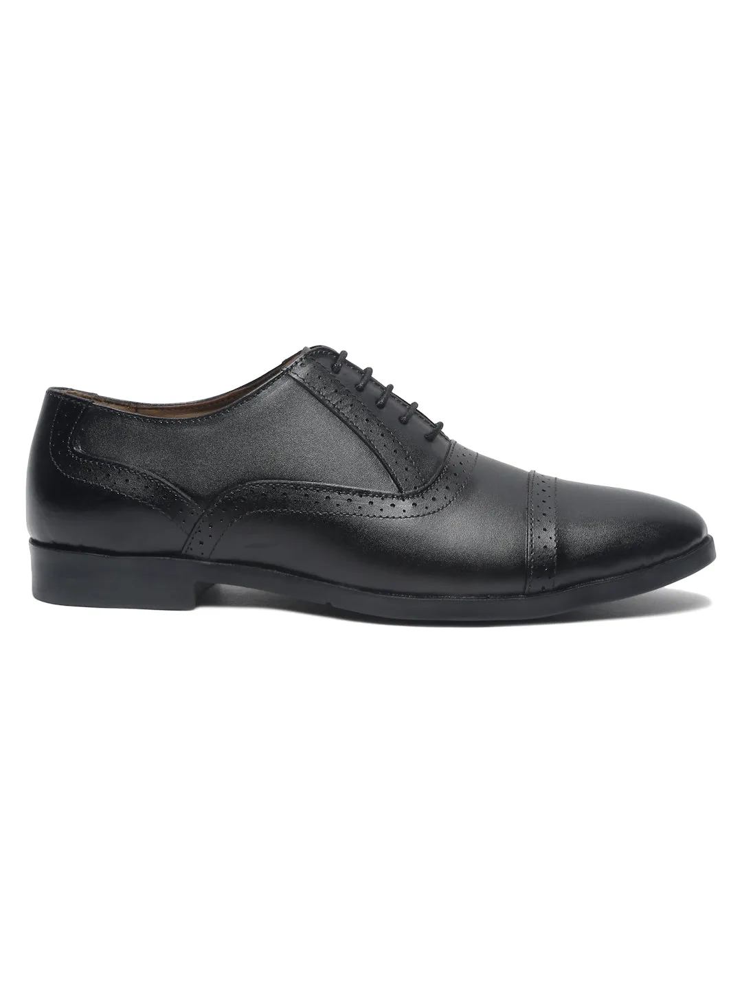 Teakwood Leather Men Solid Black Brogues