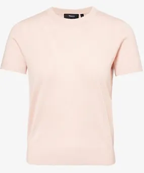 Theory Womens Blush Basic short-sleeves wool T-shirt