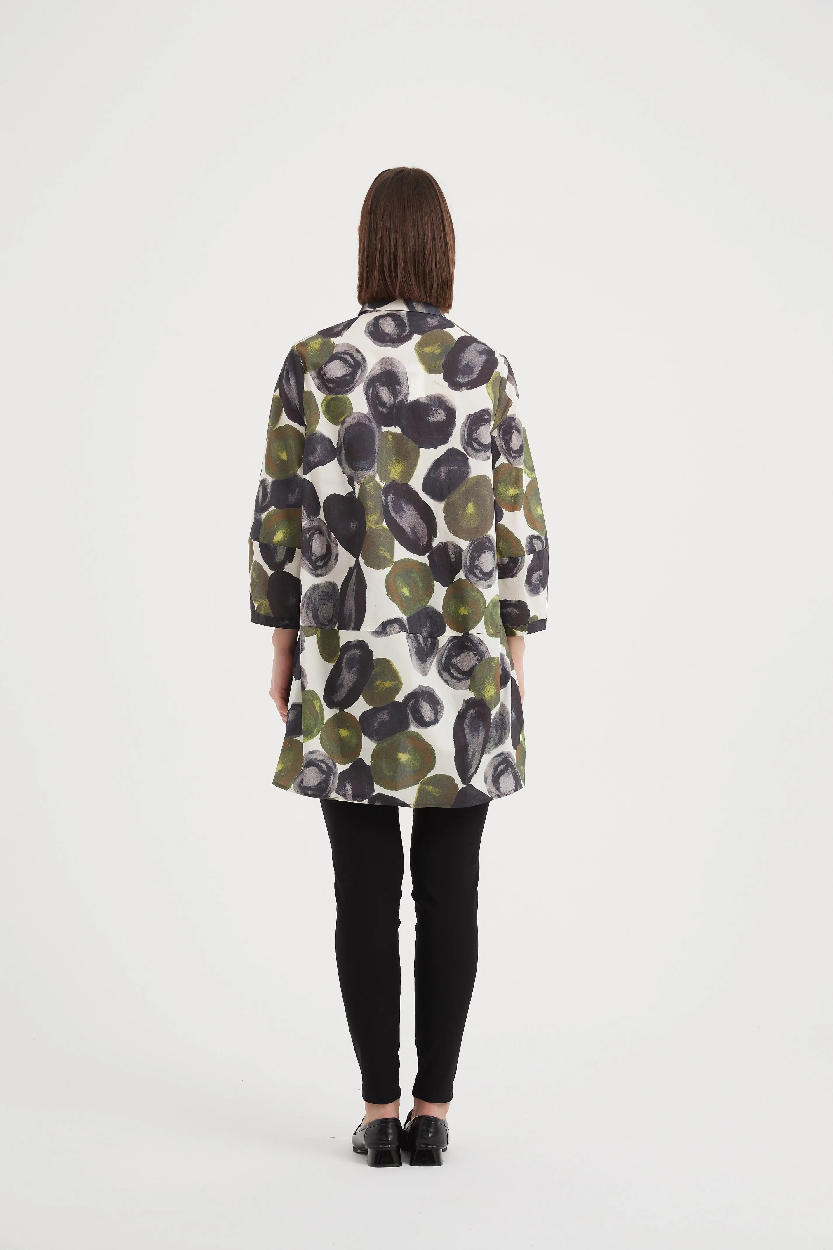 Tirelli - Button Front Volume Shirt - Moss Spot