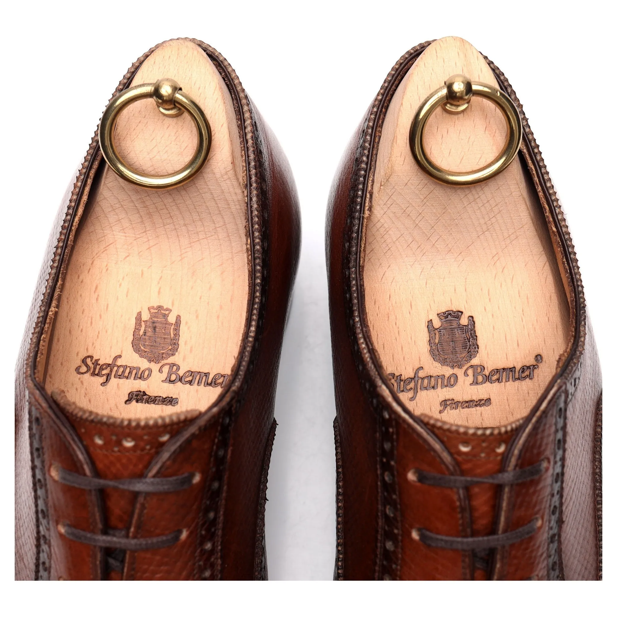 Tradizione Brown Leather Oxford Semi Brogues UK 8.5 EU 42.5