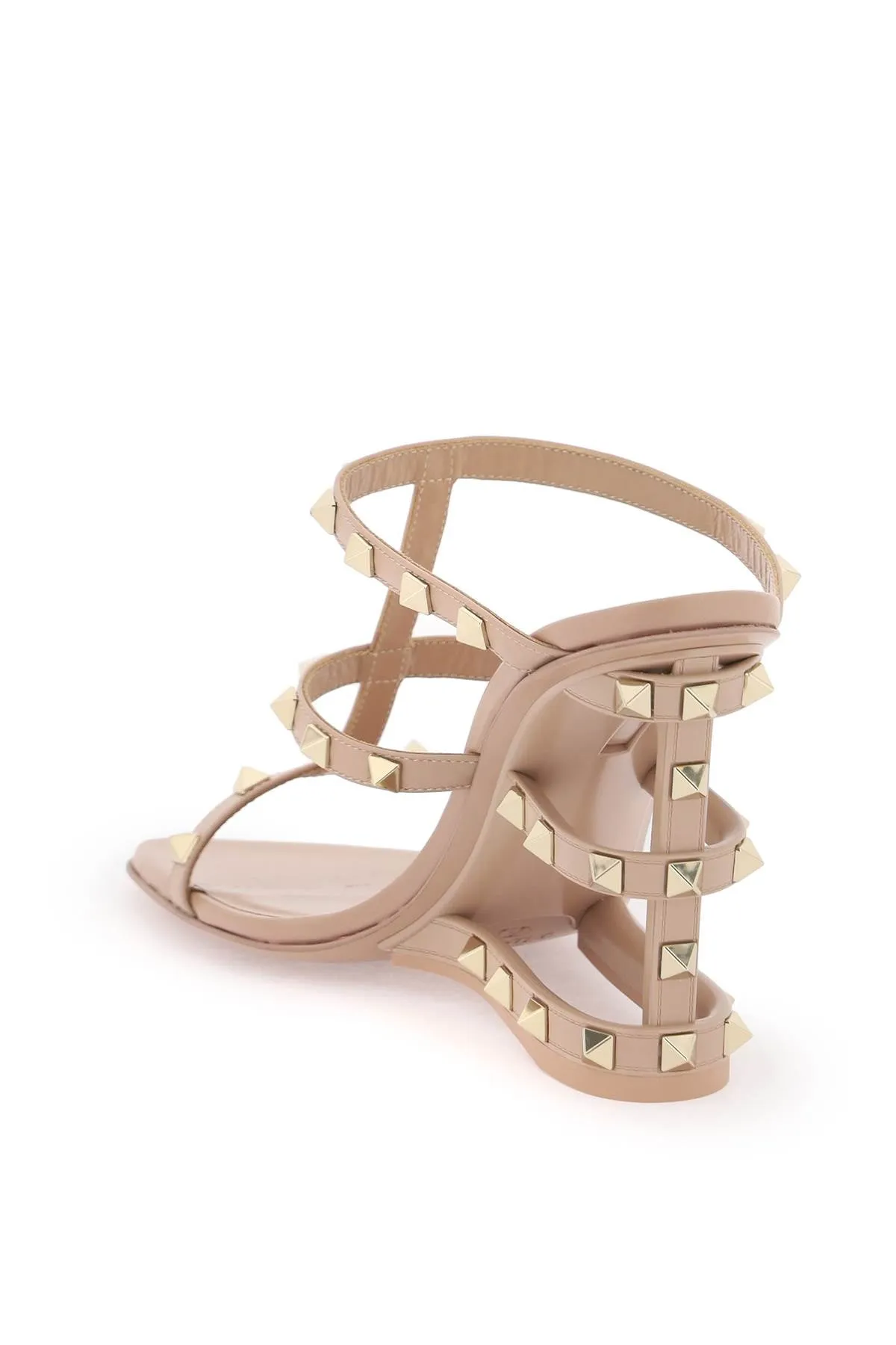 Valentino garavani cut-out wedge mules with 4W2S0ID7VOD ROSE CANNELLE