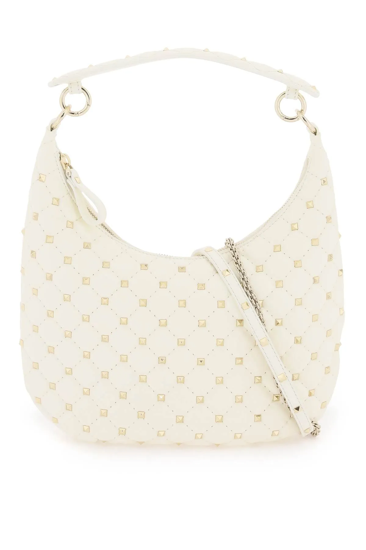 VALENTINO GARAVANI Mini Hobo Handbag with Rockstud Spike Detail