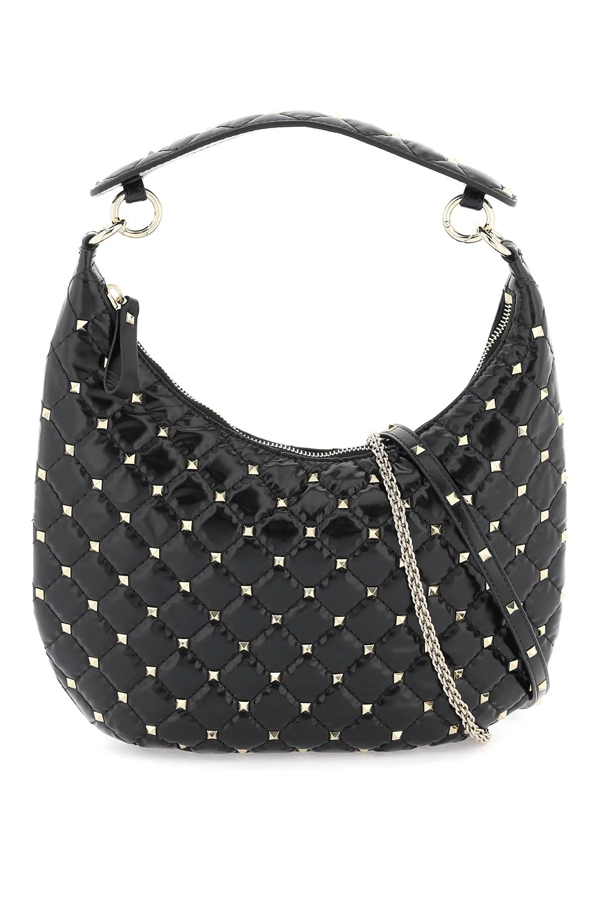 VALENTINO GARAVANI Mini Hobo Handbag with Rockstud Spike Detail