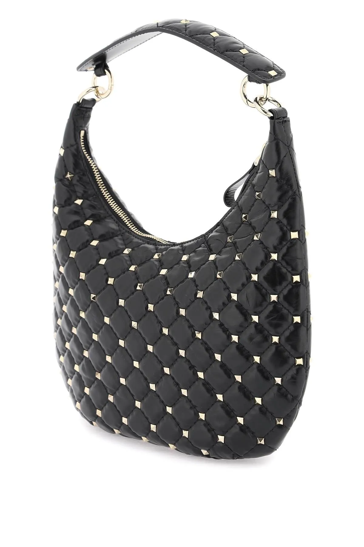 VALENTINO GARAVANI Mini Hobo Handbag with Rockstud Spike Detail