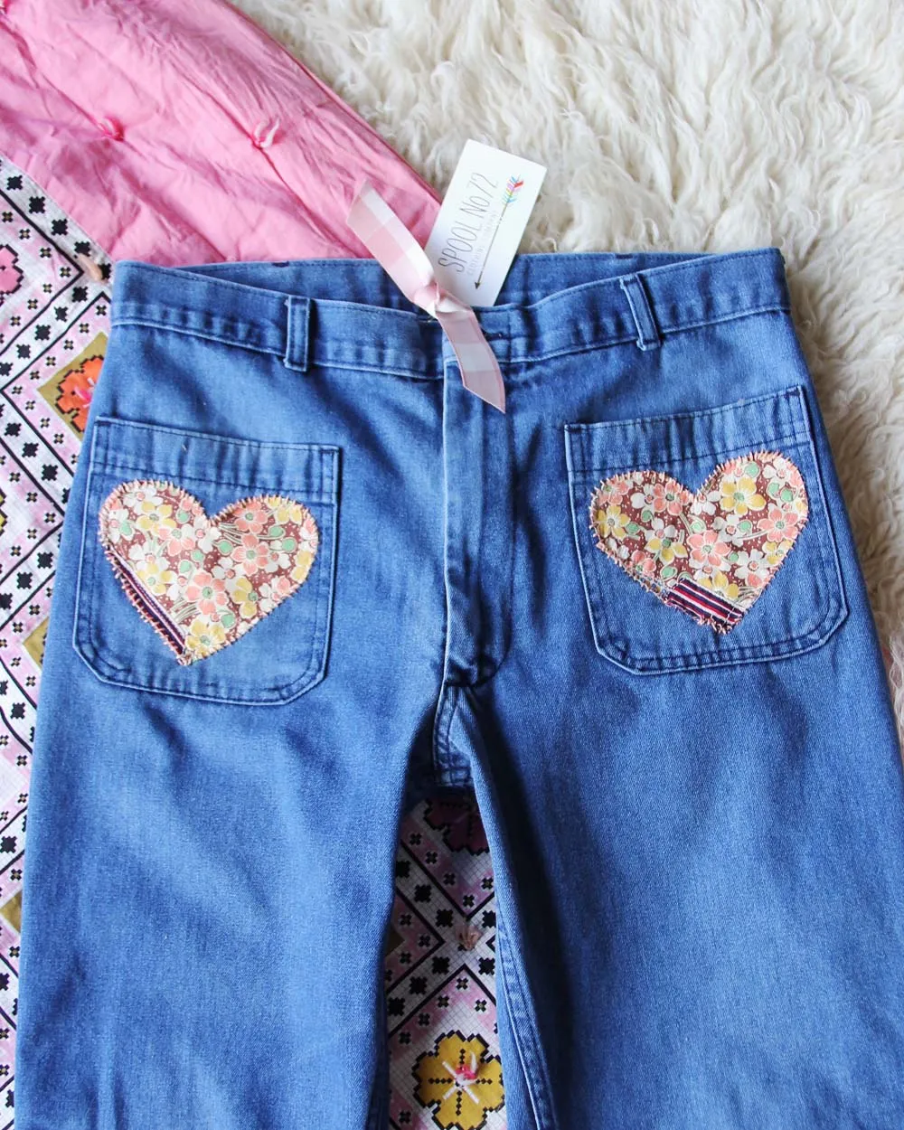 Vintage Quilted Heart Jeans