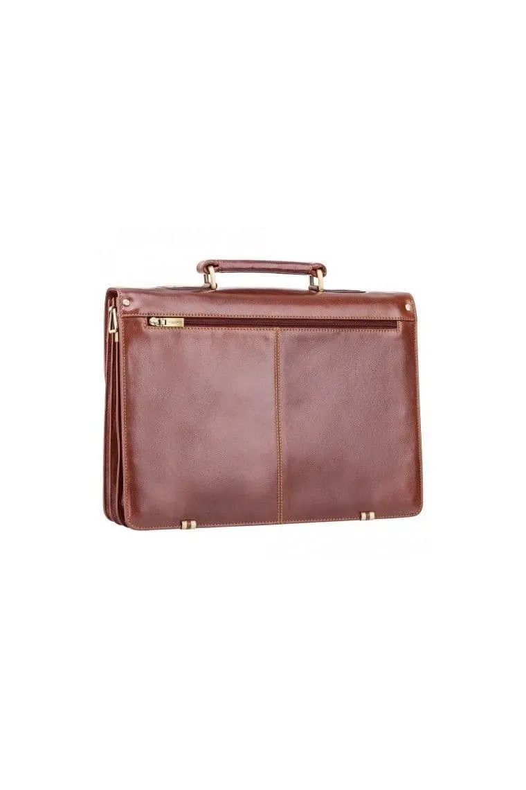 Warwick Leather Briefcase Brown