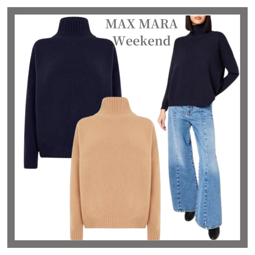 Weekend Max Mara  |Casual Style Wool Long Sleeves Plain High-Neck