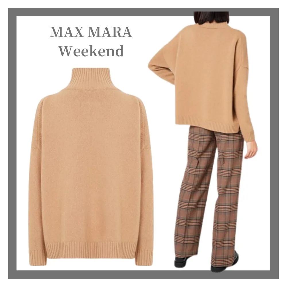 Weekend Max Mara  |Casual Style Wool Long Sleeves Plain High-Neck