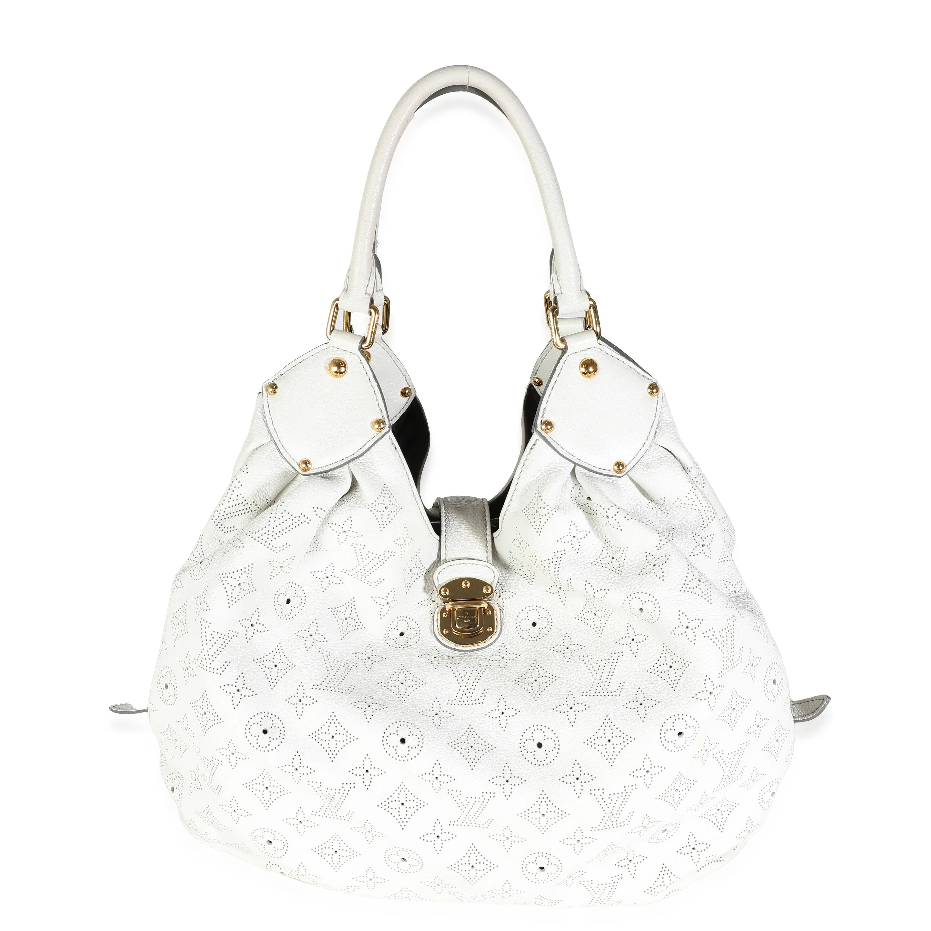 White Monogram Mahina XL Hobo