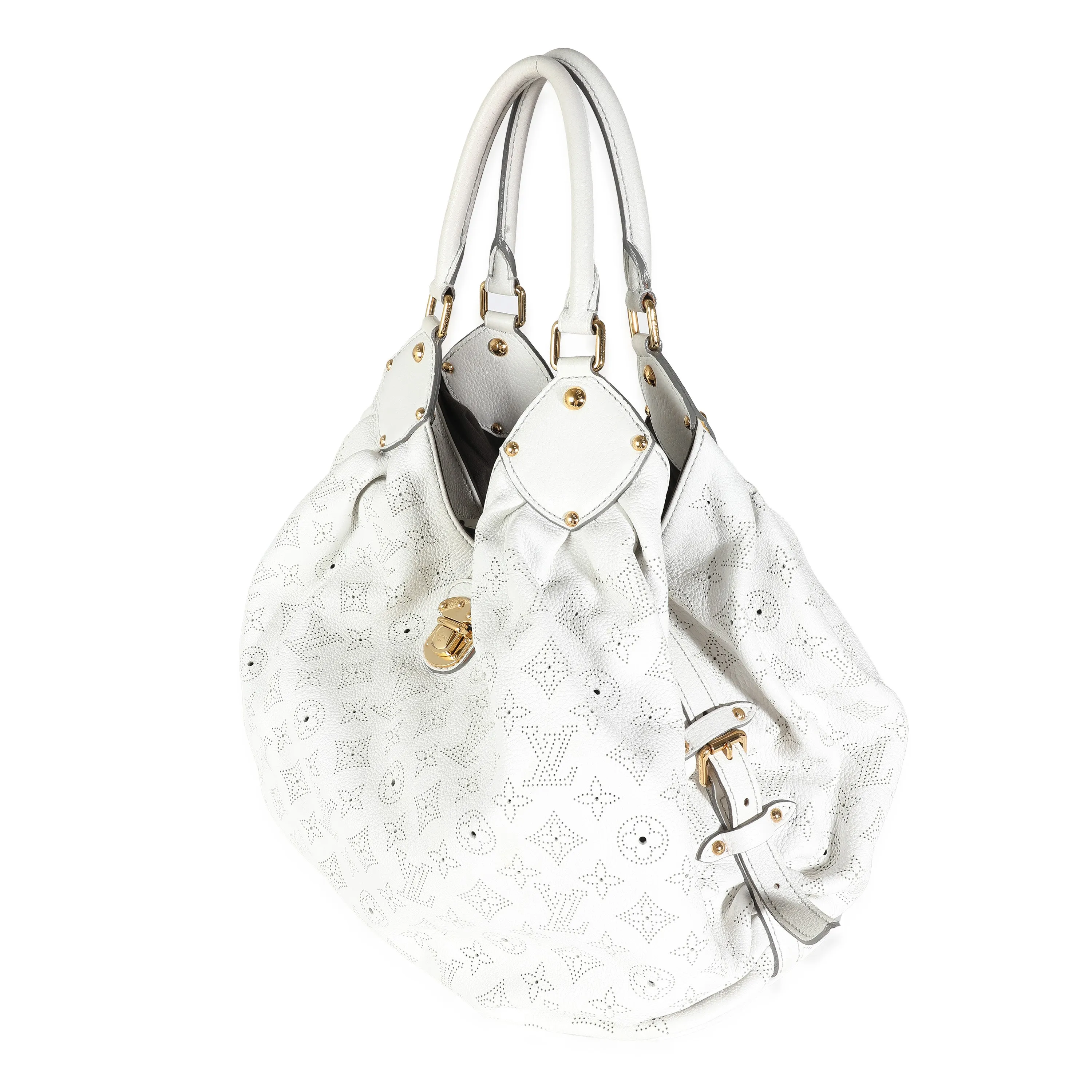 White Monogram Mahina XL Hobo