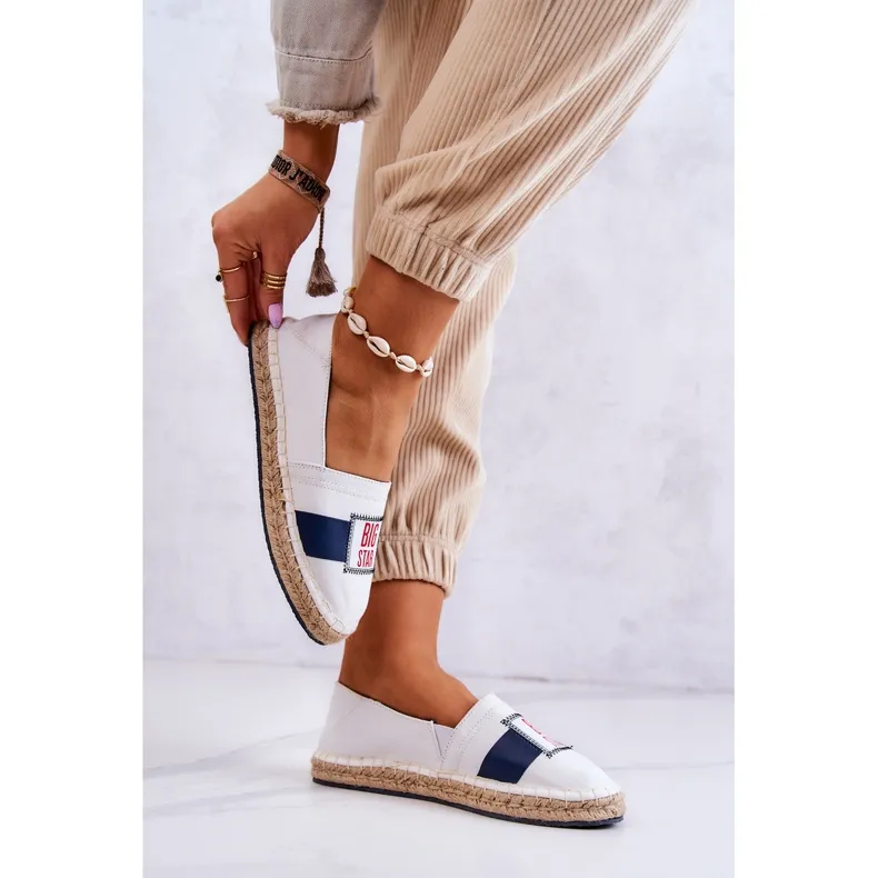 Women's Slip-On Espadrilles Big Star JJ274964 White and Navy Blue