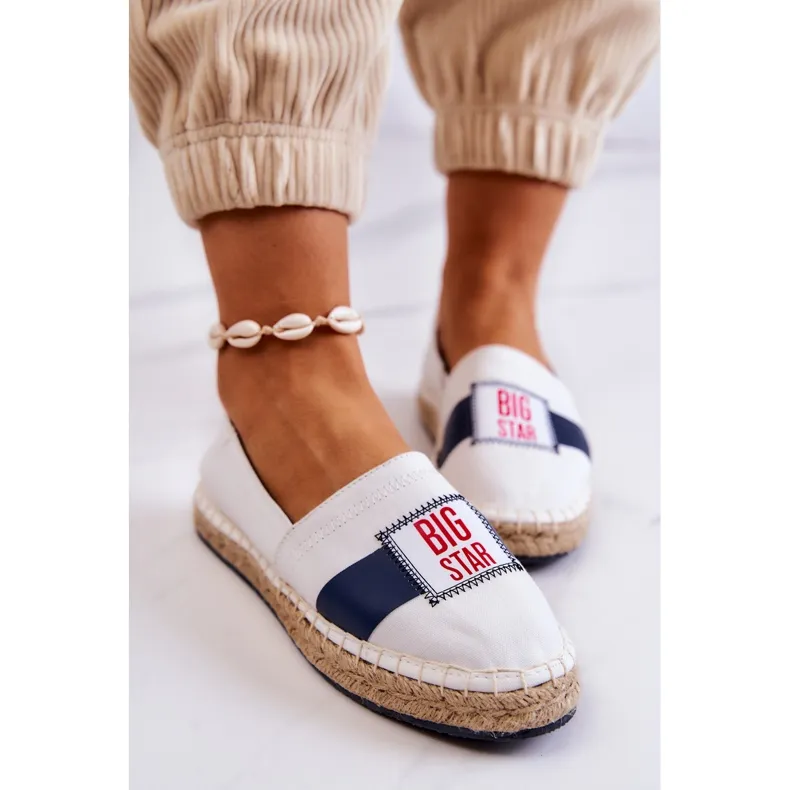 Women's Slip-On Espadrilles Big Star JJ274964 White and Navy Blue