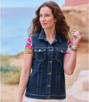 Women's Blue Denim Gilet