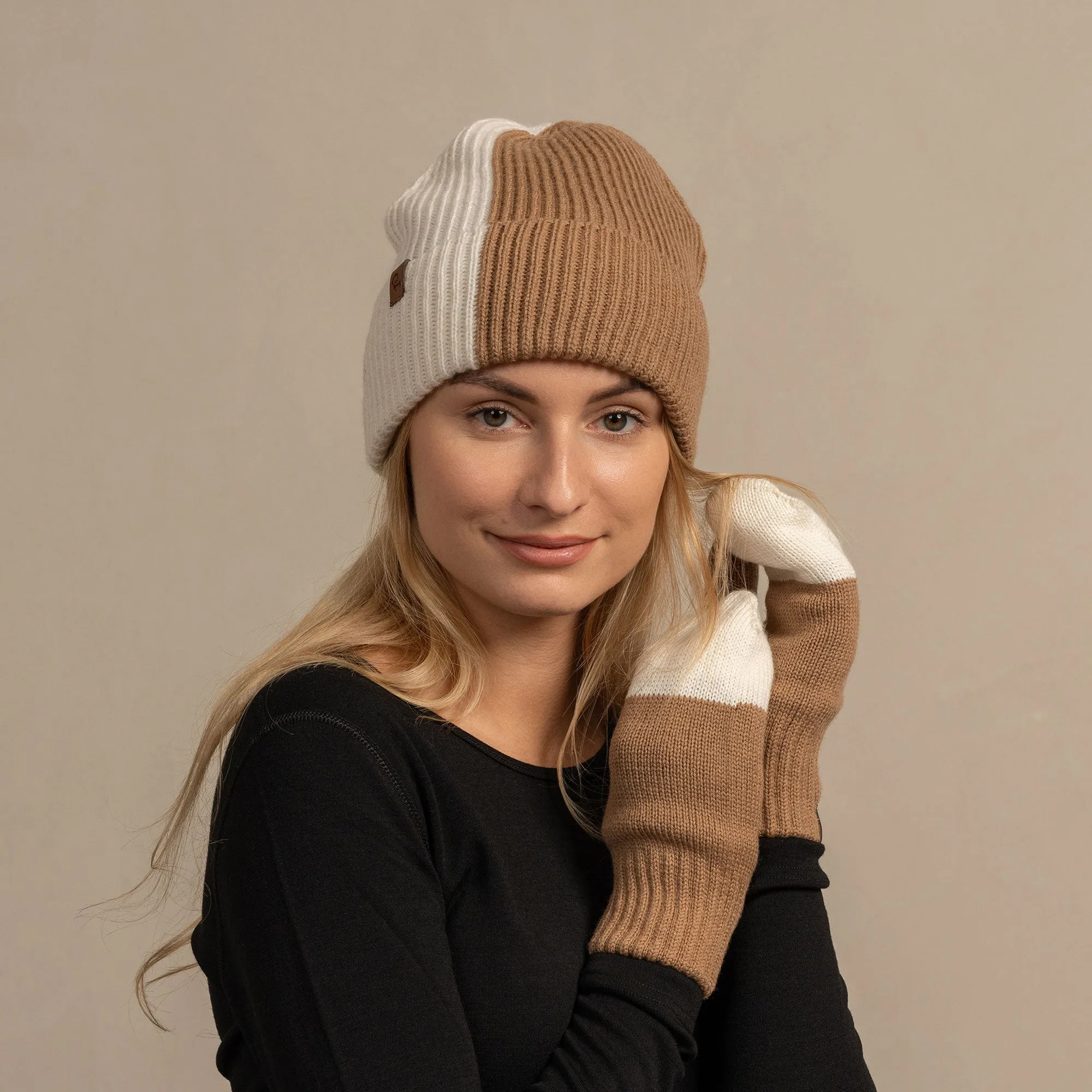 Women's Knit Multicolor Gloves Merino