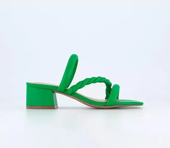 Womens Office Merry Plait Detail Mules Green