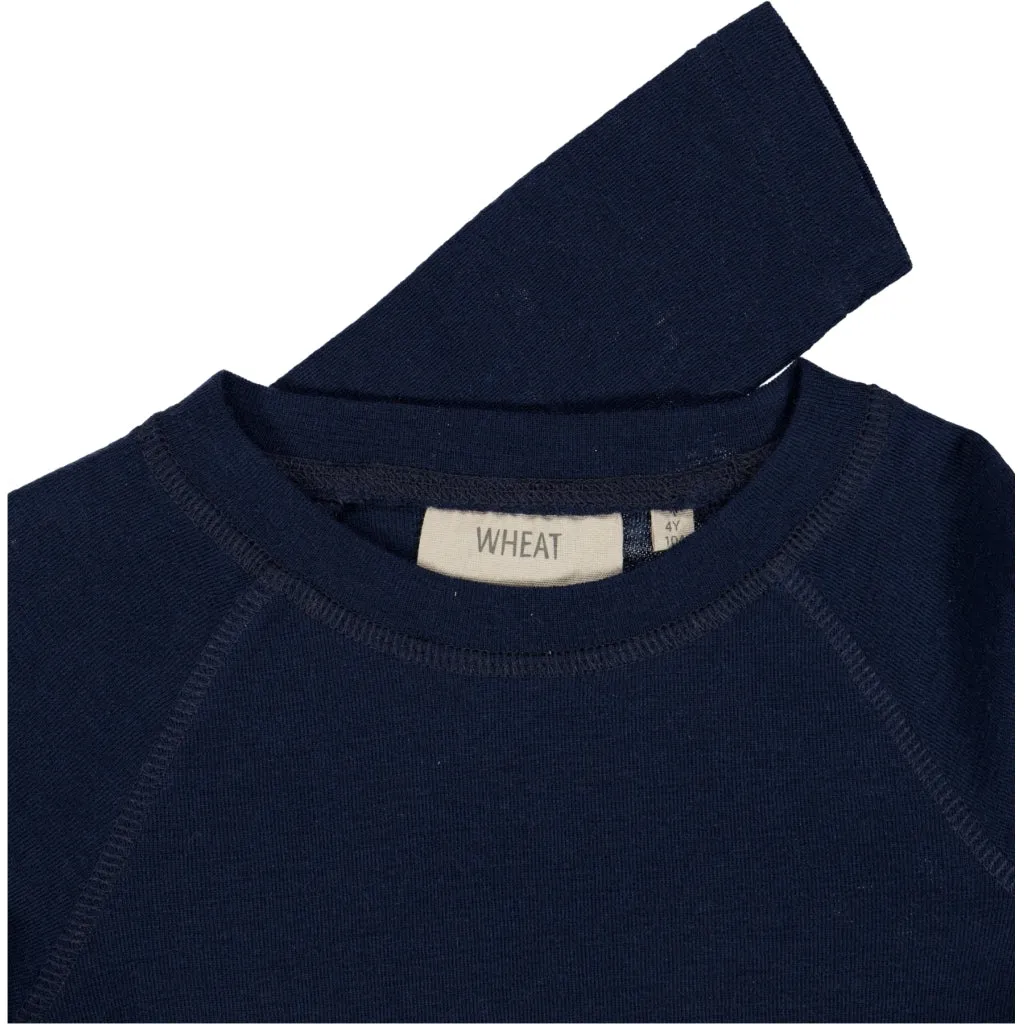 Wool T-Shirt LS - navy