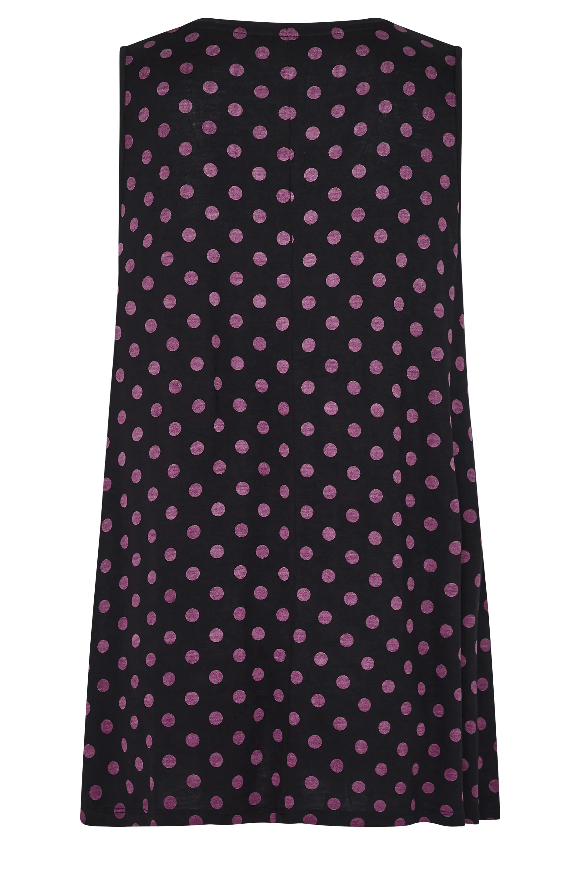 YOURS Curve Black & Pink Spotted Pleat Vest Top